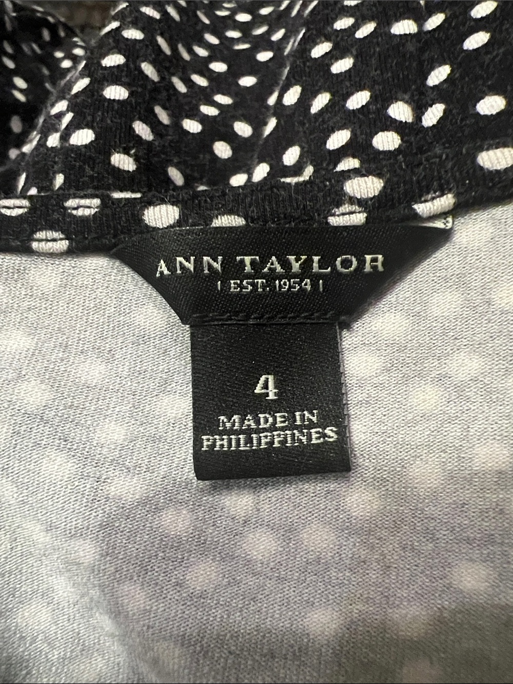 Ann Taylor Black and White Polka Dot Midi Sheath Dress Size 4 - Picture 10 of 11